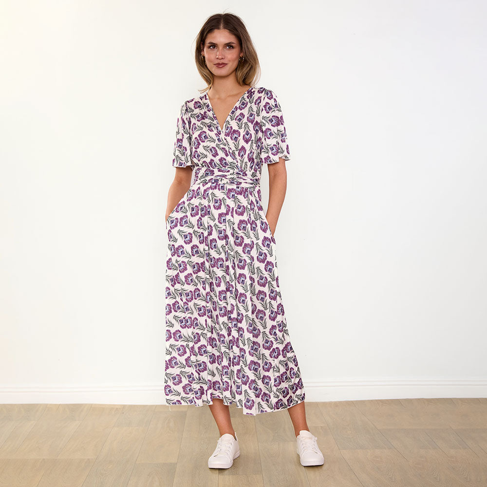 Teagan Dress in safflower lilac floral print – women's dress – view 10
