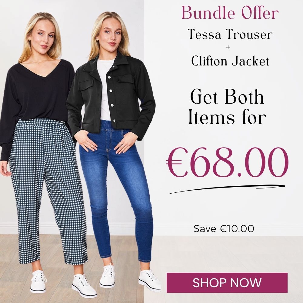 Tessa Trouser (Checkered) & Clifton Jacket (Black) (2 for €68)