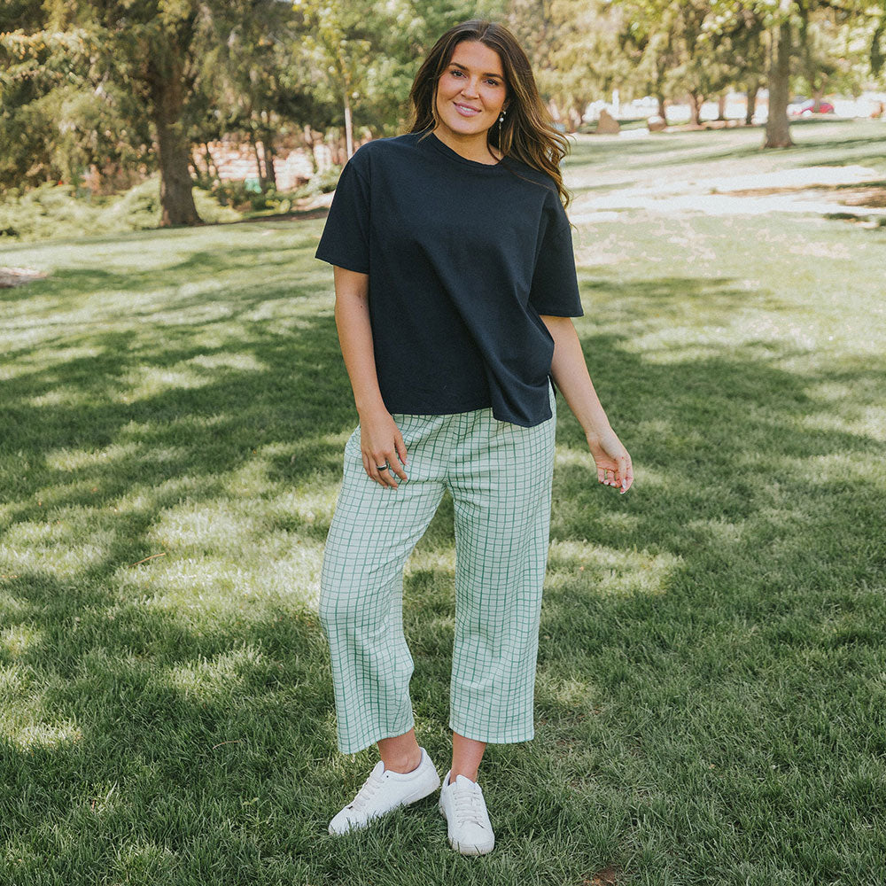 Tessa Trousers (Green Grid)