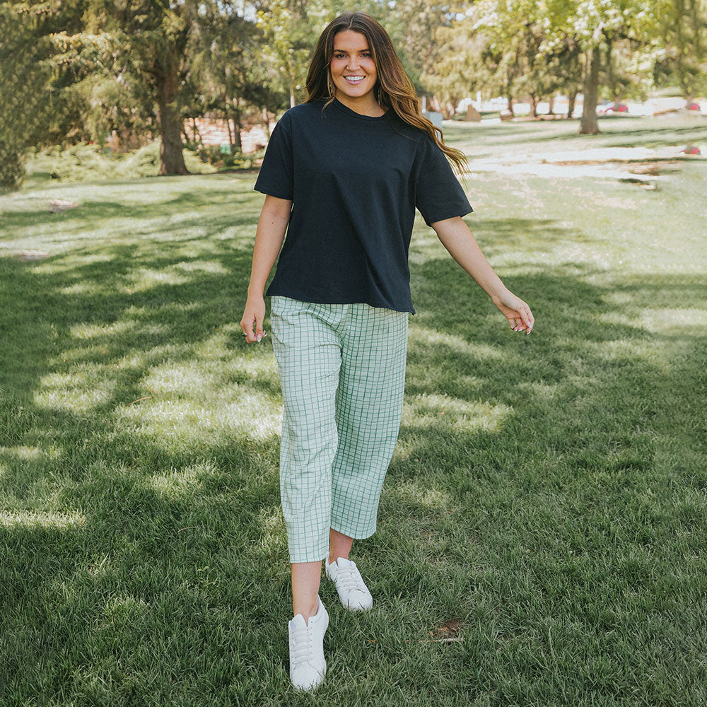 Tessa Trousers (Green Grid)