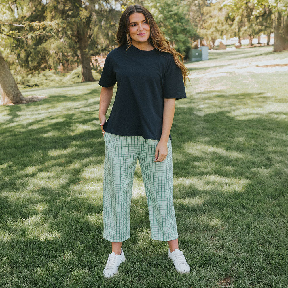 Tessa Trousers (Green Grid)