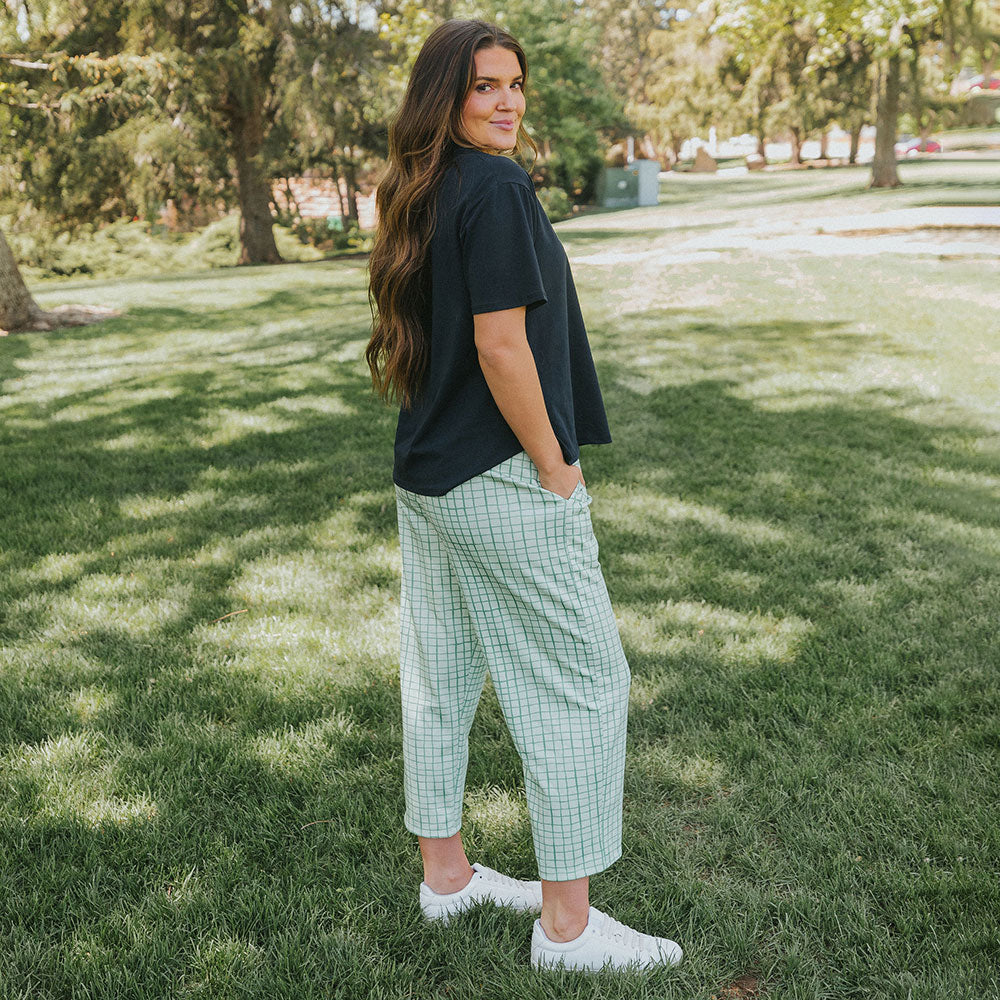 Tessa Trousers (Green Grid)