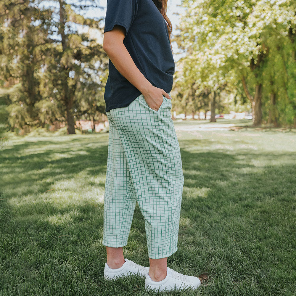Tessa Trousers (Green Grid)