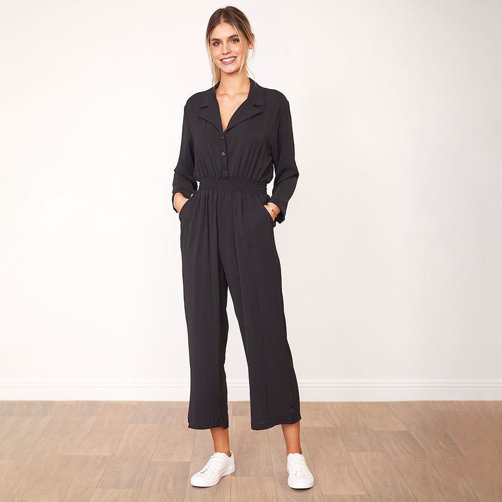 Thea Jumpsuit (Berry & Black)