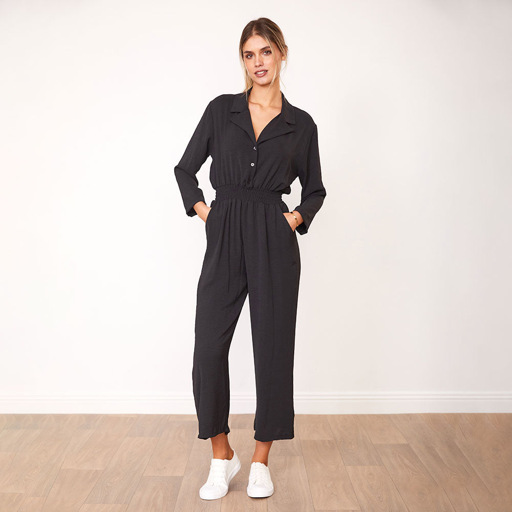 Thea Jumpsuit (Berry & Black)