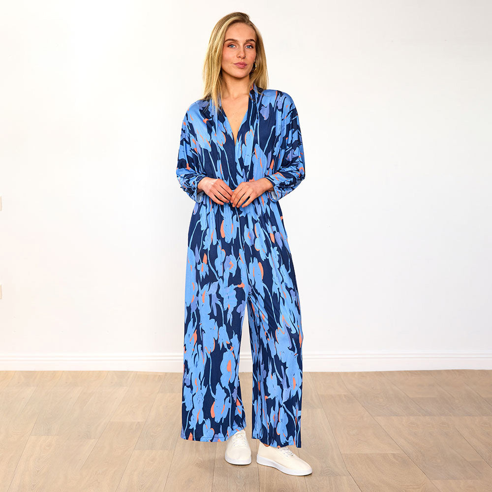 Vogue Jumpsuit (Navy/Orange Abstract & Pink/Red Grid) for €109.00