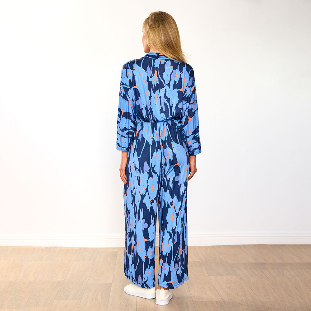 Vogue Jumpsuit (Navy/Orange Abstract)