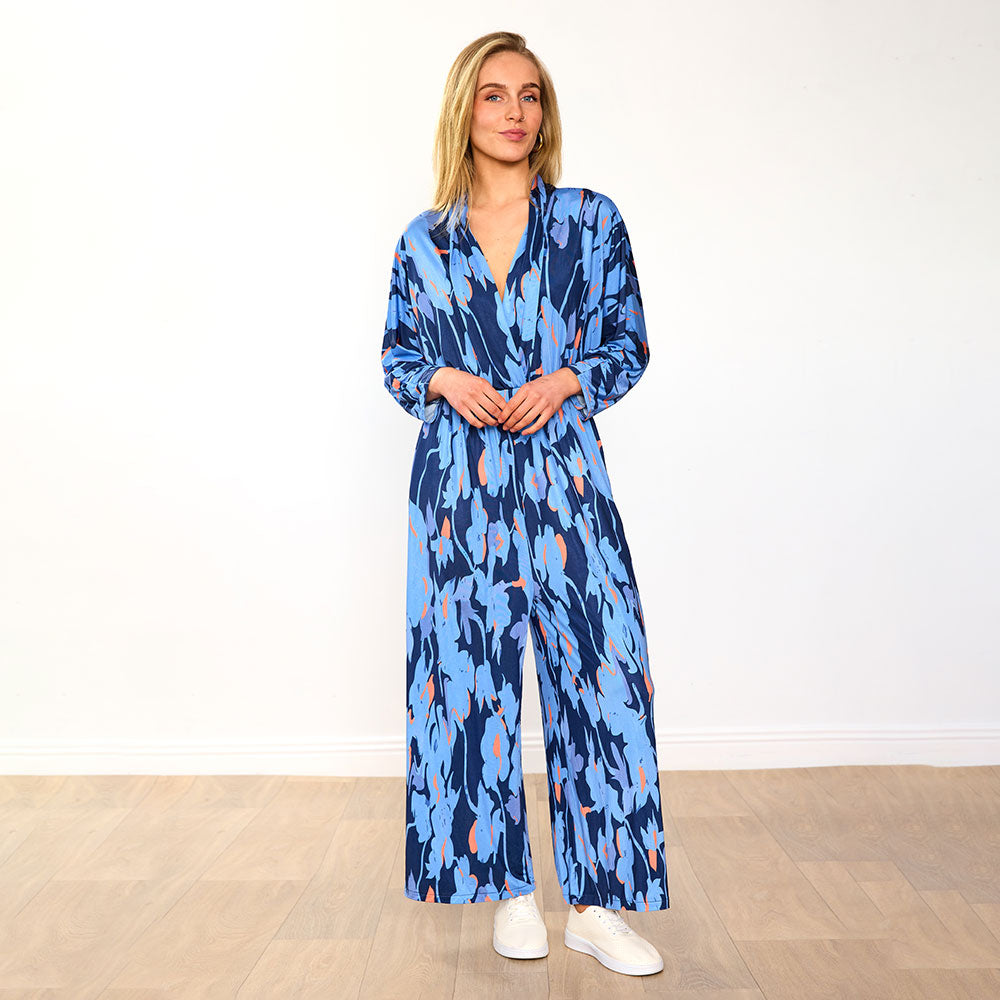 Vogue Jumpsuit (Navy/Orange Abstract & Navy) for €99.00