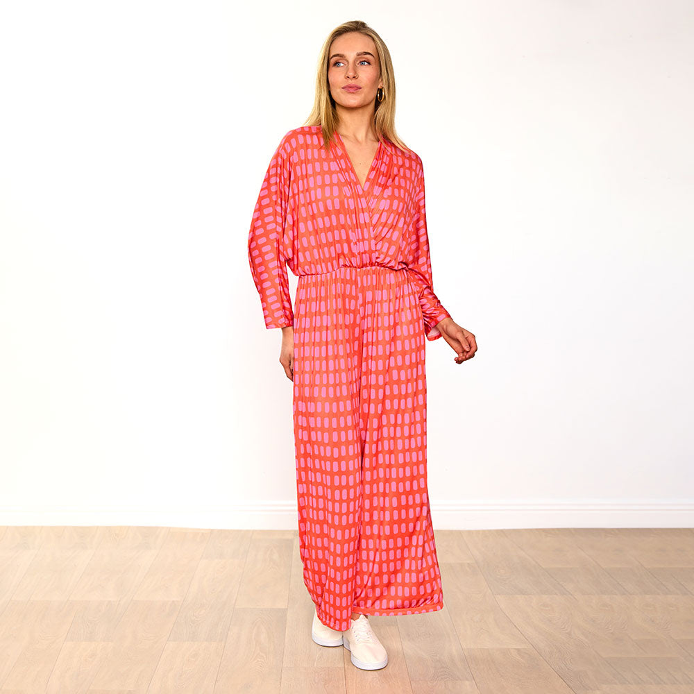 Vogue Jumpsuit (Pink/Red Grid)