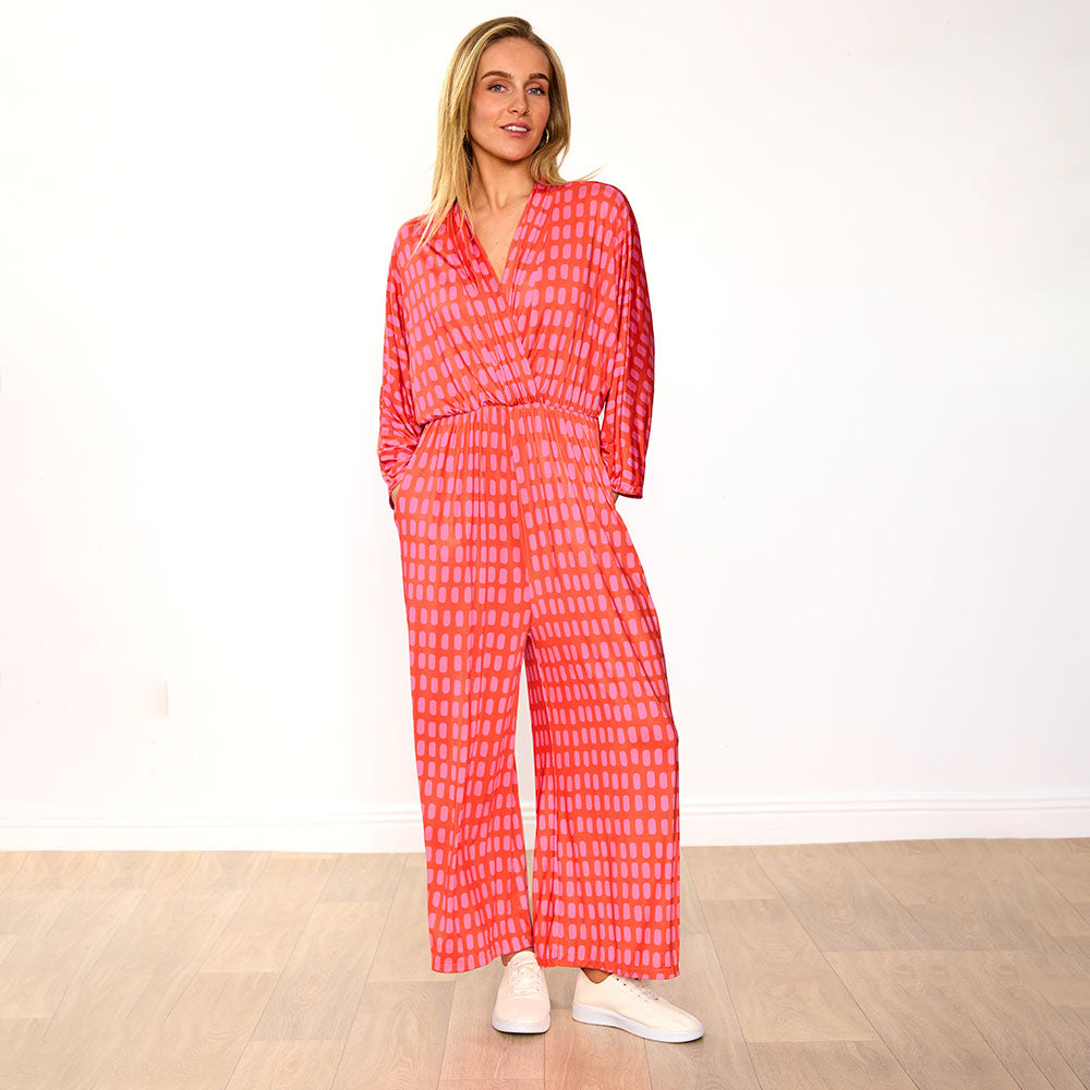 Vogue Jumpsuit (Pink/Red Grid)