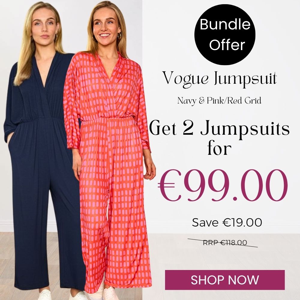 Vogue Jumpsuit (Navy & Pink/Red Grid) for €99.00