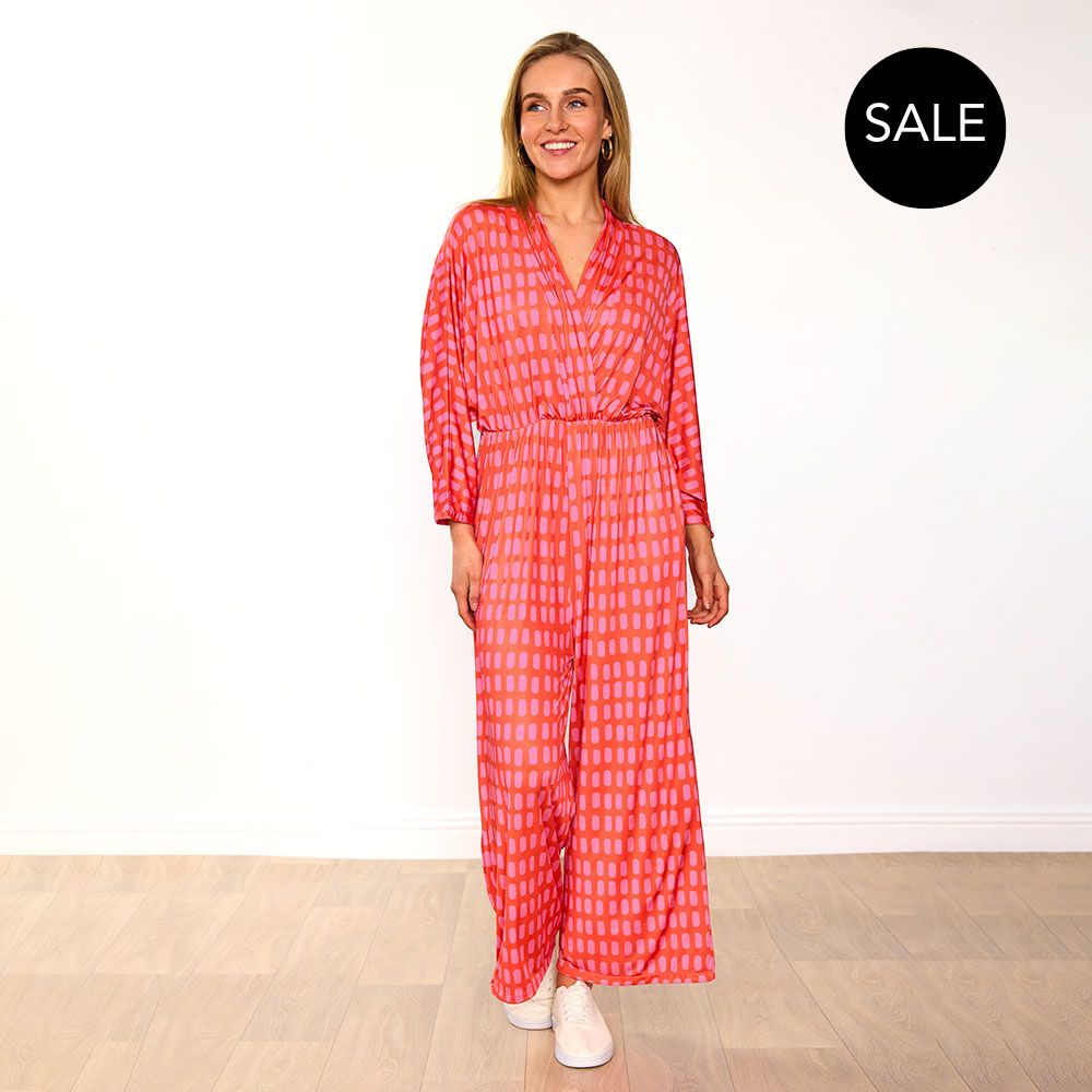Vogue Jumpsuit (Pink/Red Grid)