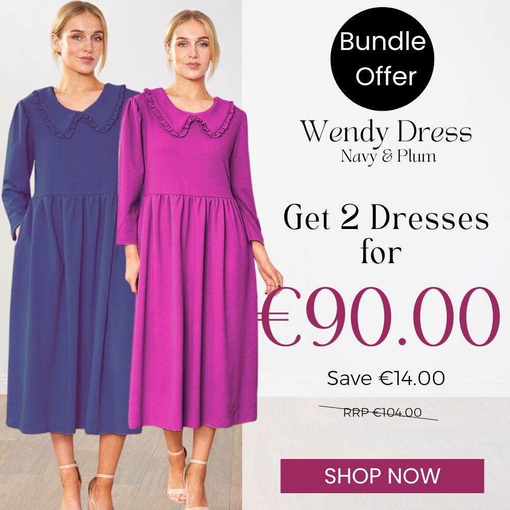 Wendy Dress (Navy & Plum) for €90.00