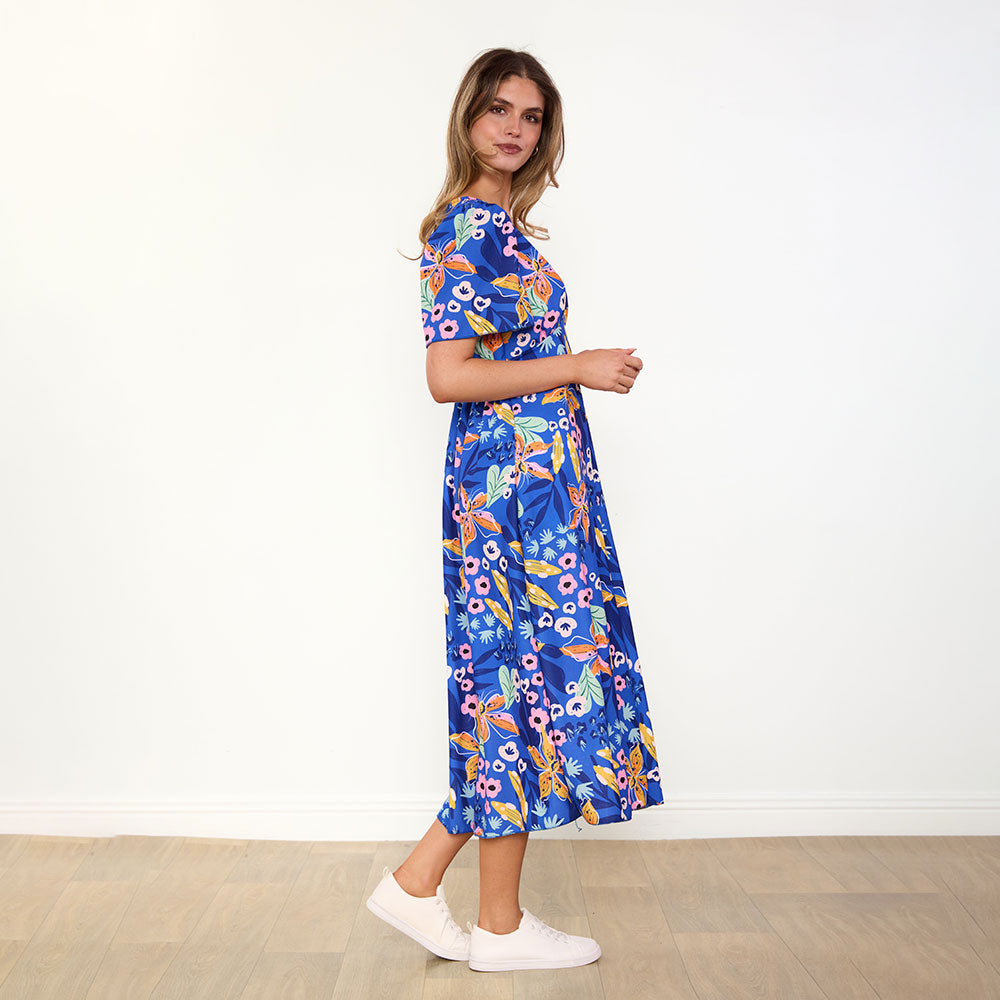 Whitney Dress in navy floral print – women's dress – view 9