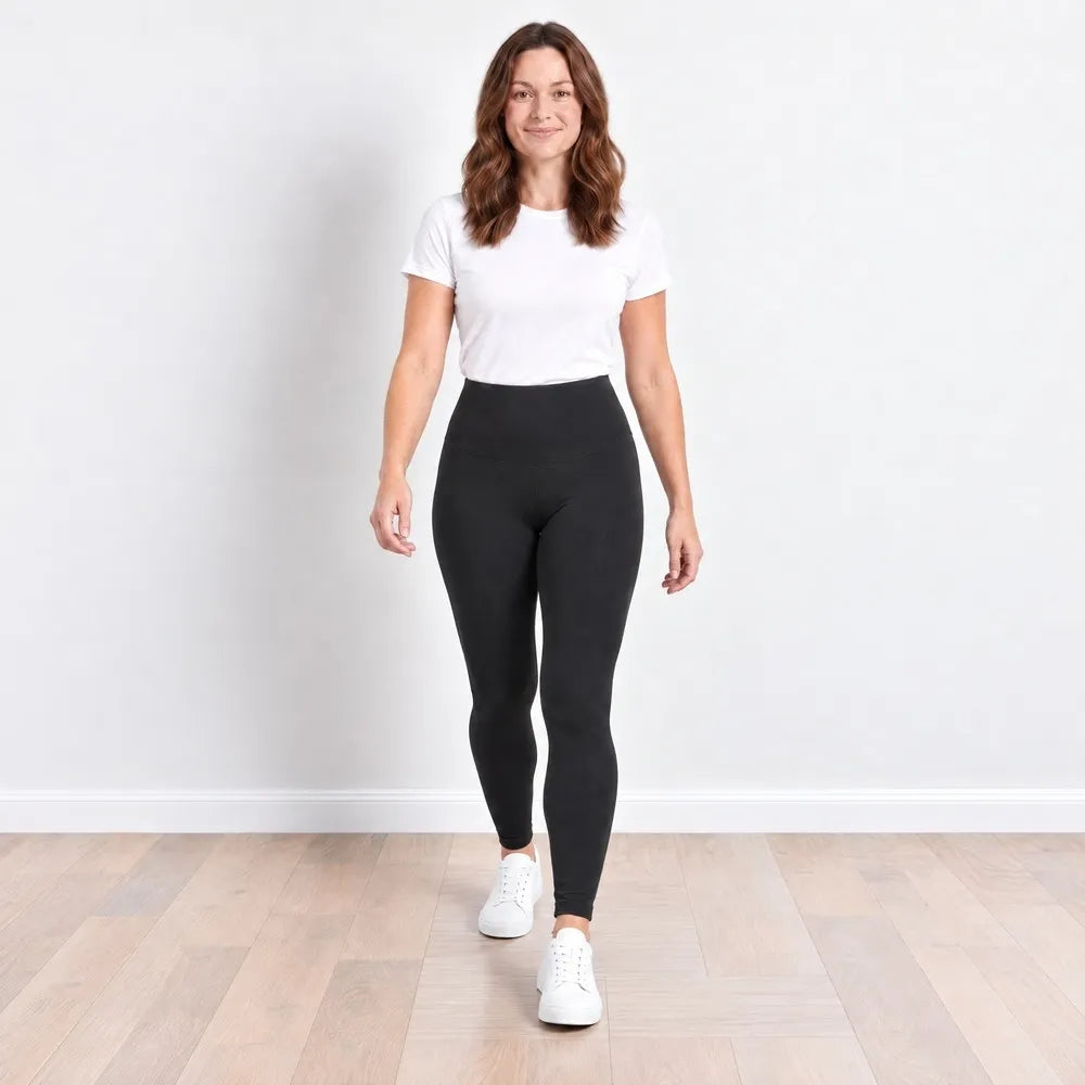 Aisling Leggings in Black - Front Walking Pose