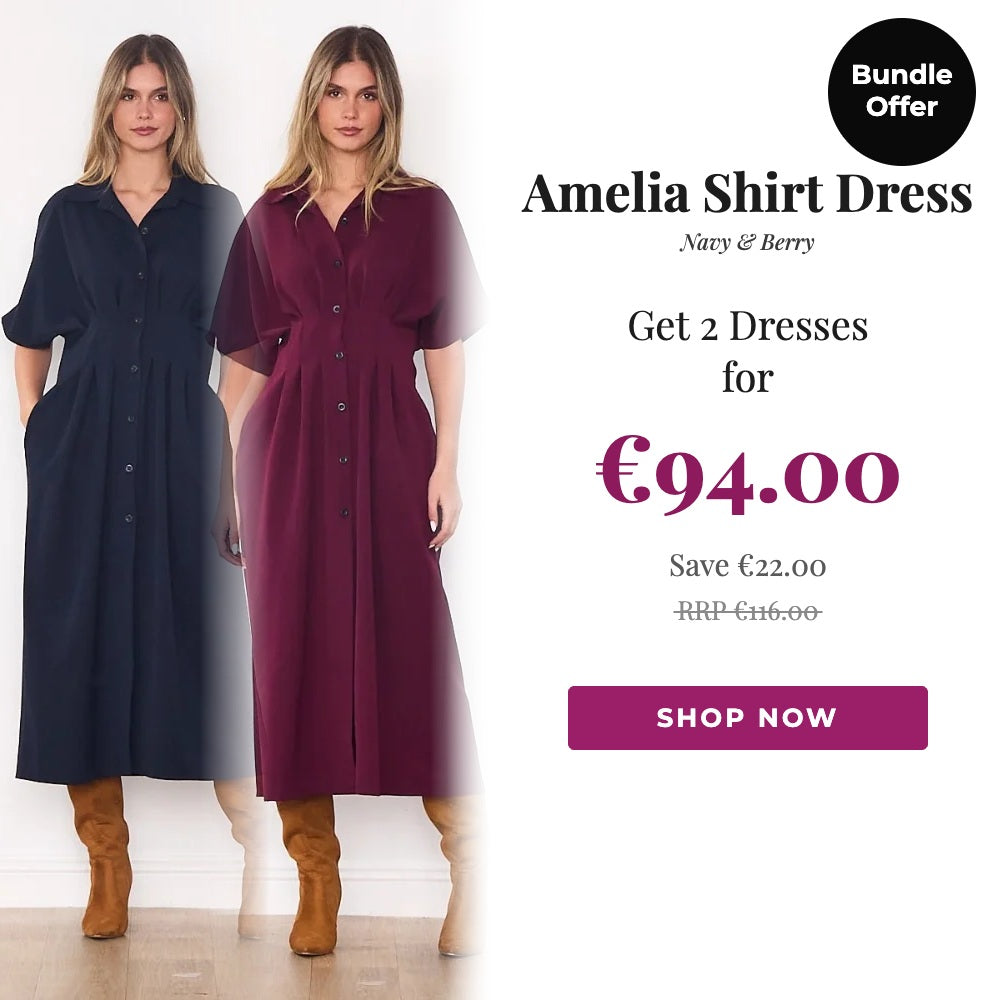 Amelia Shirt Dress Bundle Offer - 2 for €94 - Navy & Berry