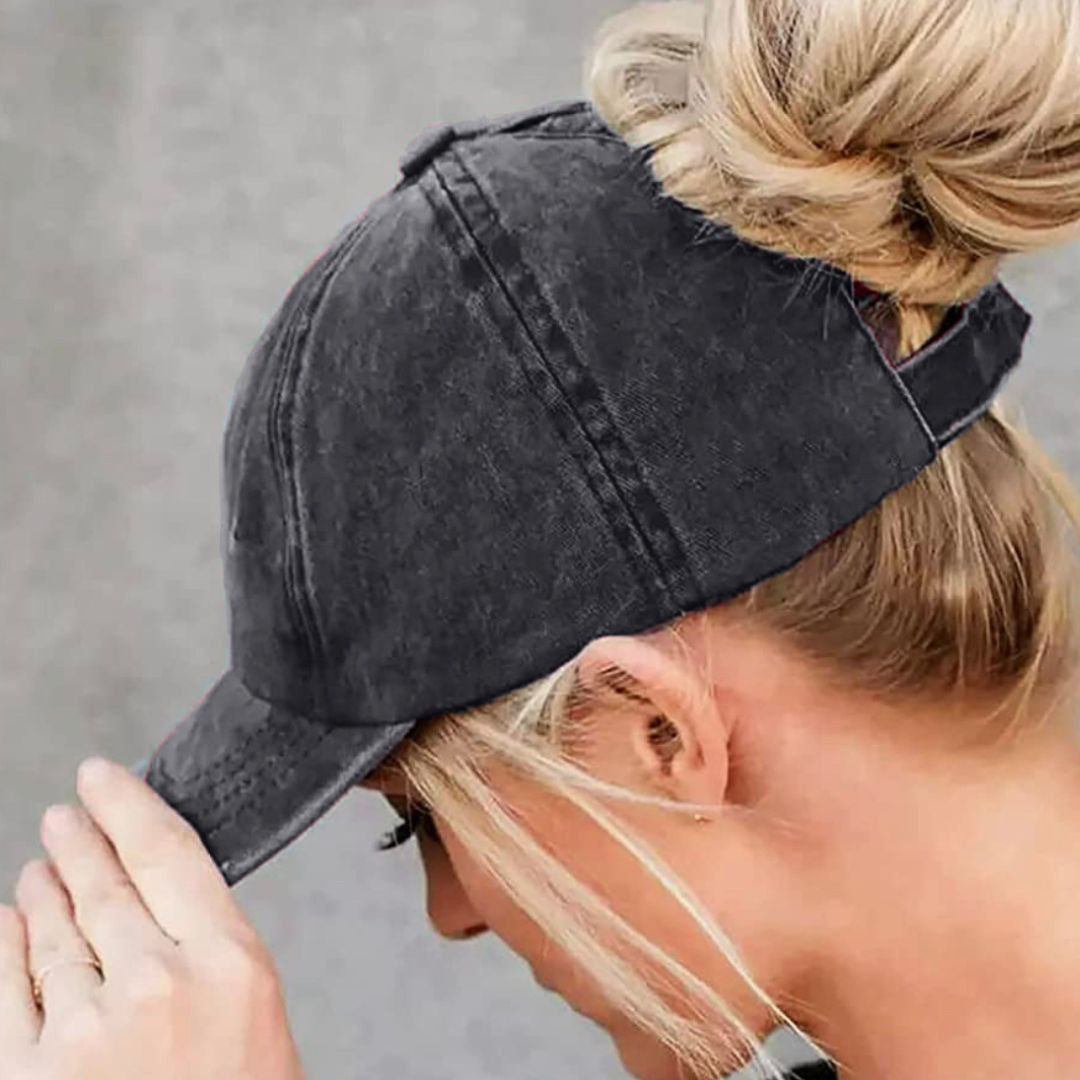 Grace Ponytail Cap (Black)