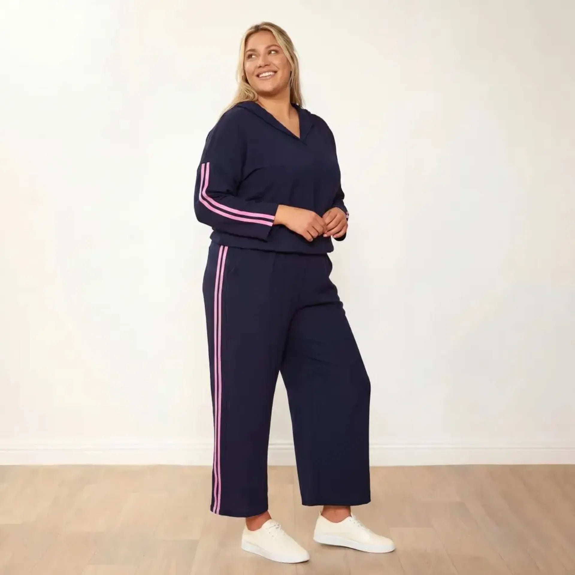 Clara Co-Ord in navy and pink stripe – women's co-ord set – view 5