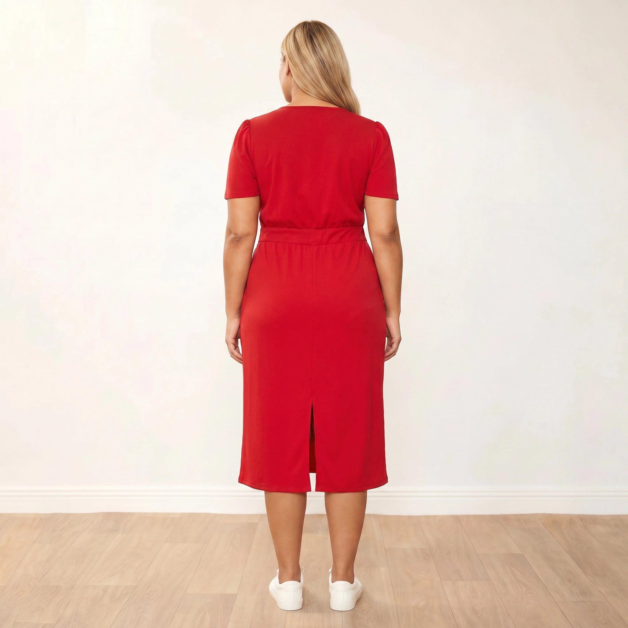 Lois Dress Red - Plus Size XXL - Full Back View