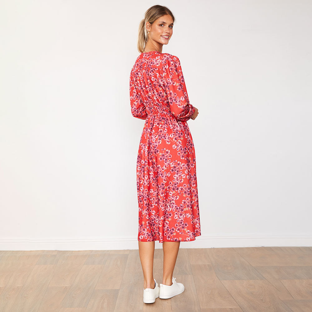 Gina Dress (Red Floral)