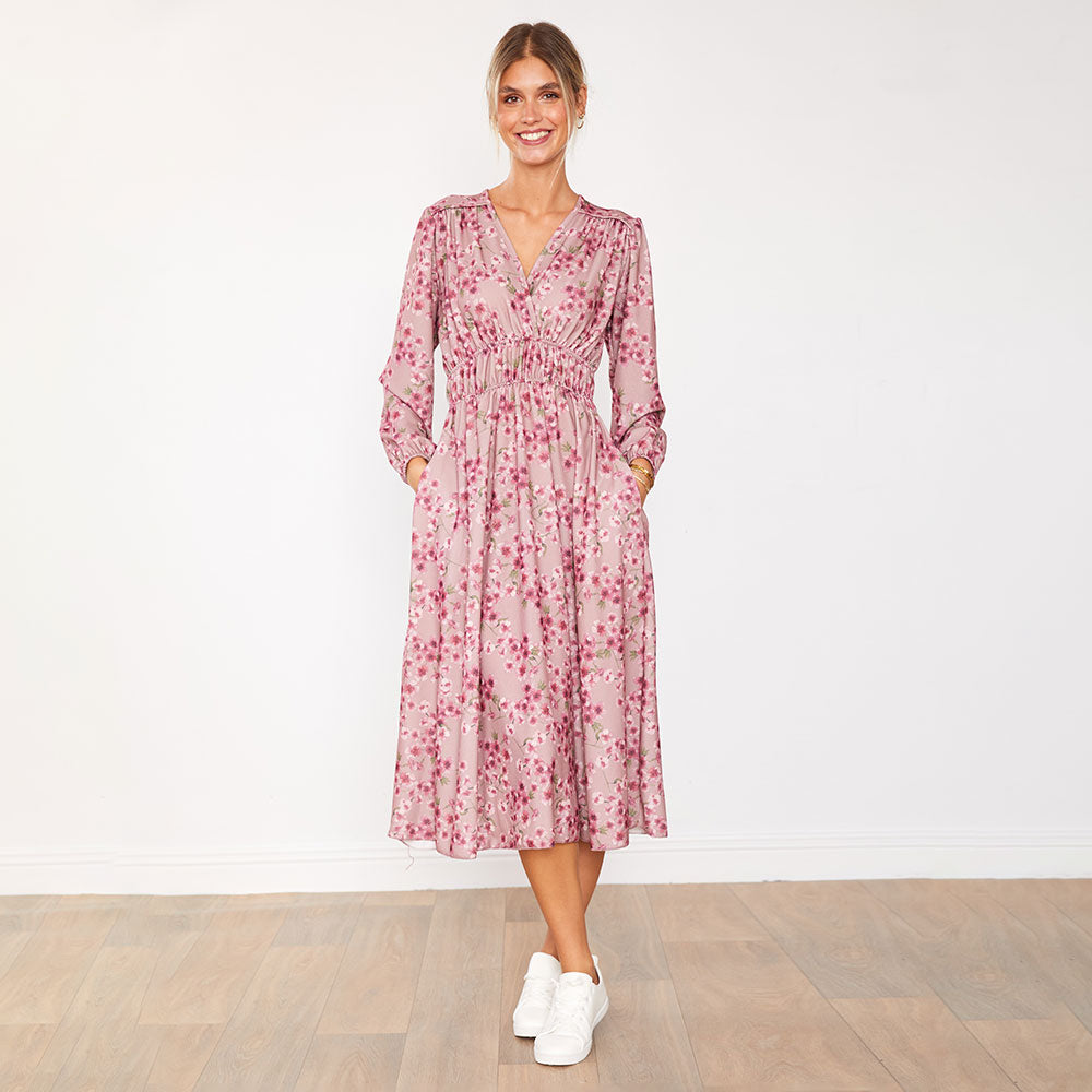 Gina Dress (Pink Floral)