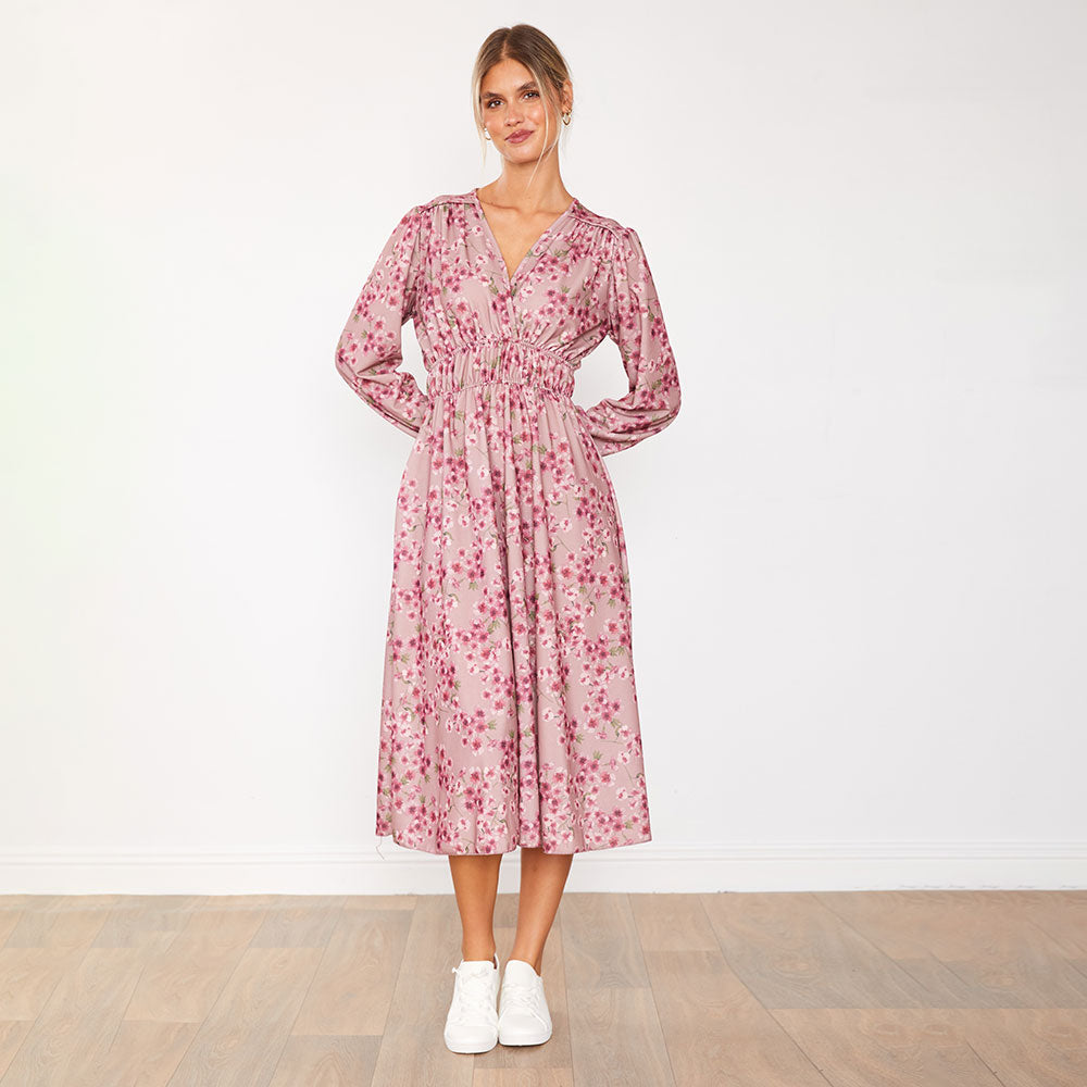 Gina Dress (Pink Floral)