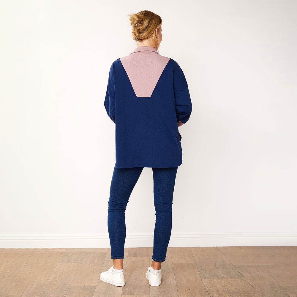 Nessa Jumper (Navy & Pink)