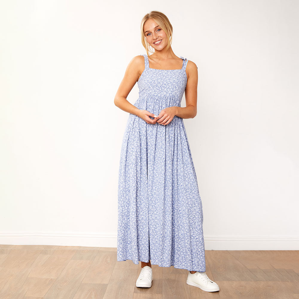 Moira Dress (Blue Floral)