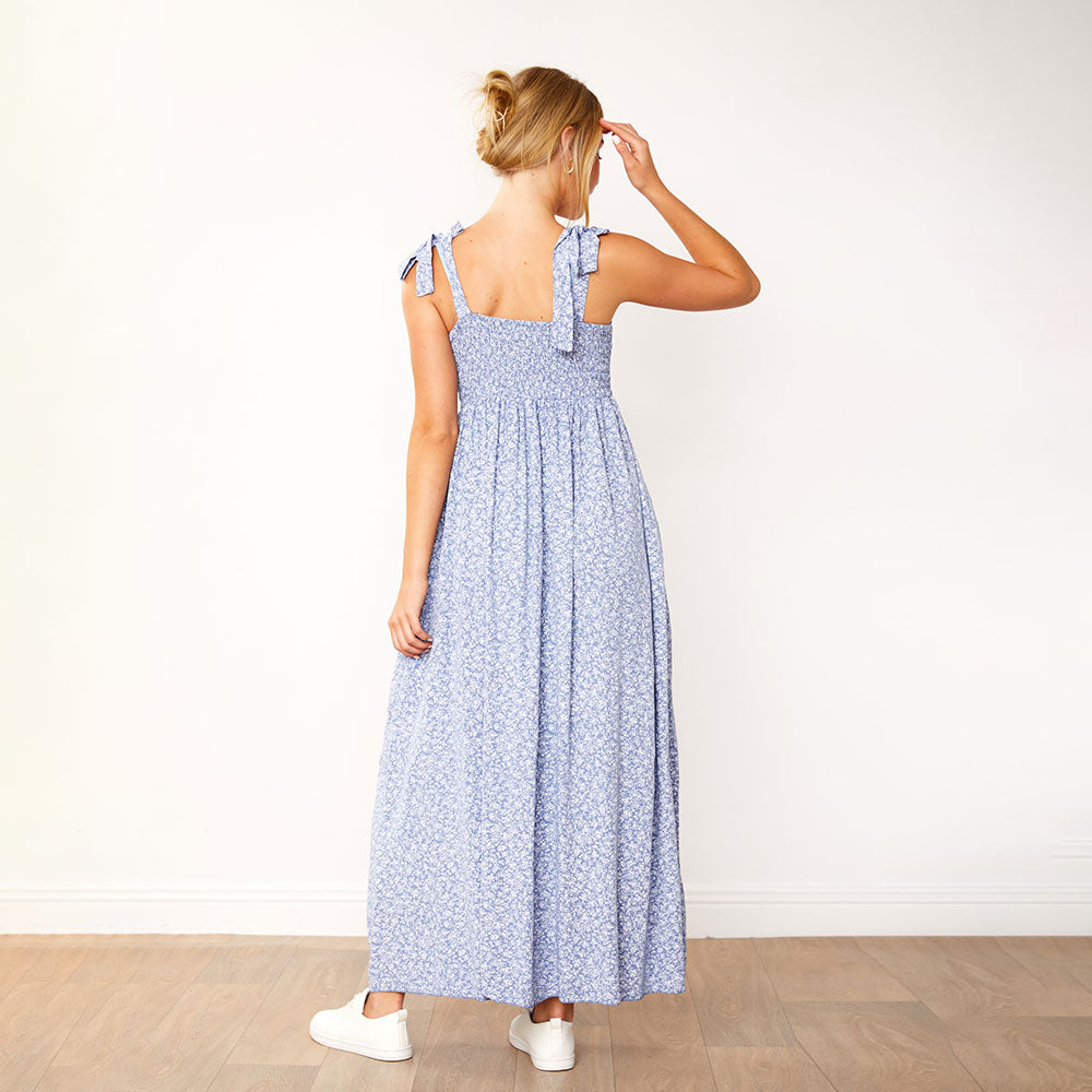 Moira Dress (Blue Floral)