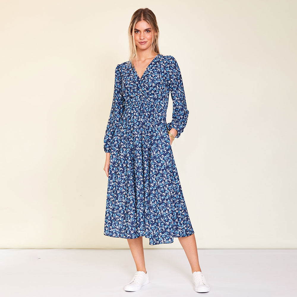 Carrie Dress (Navy Floral)