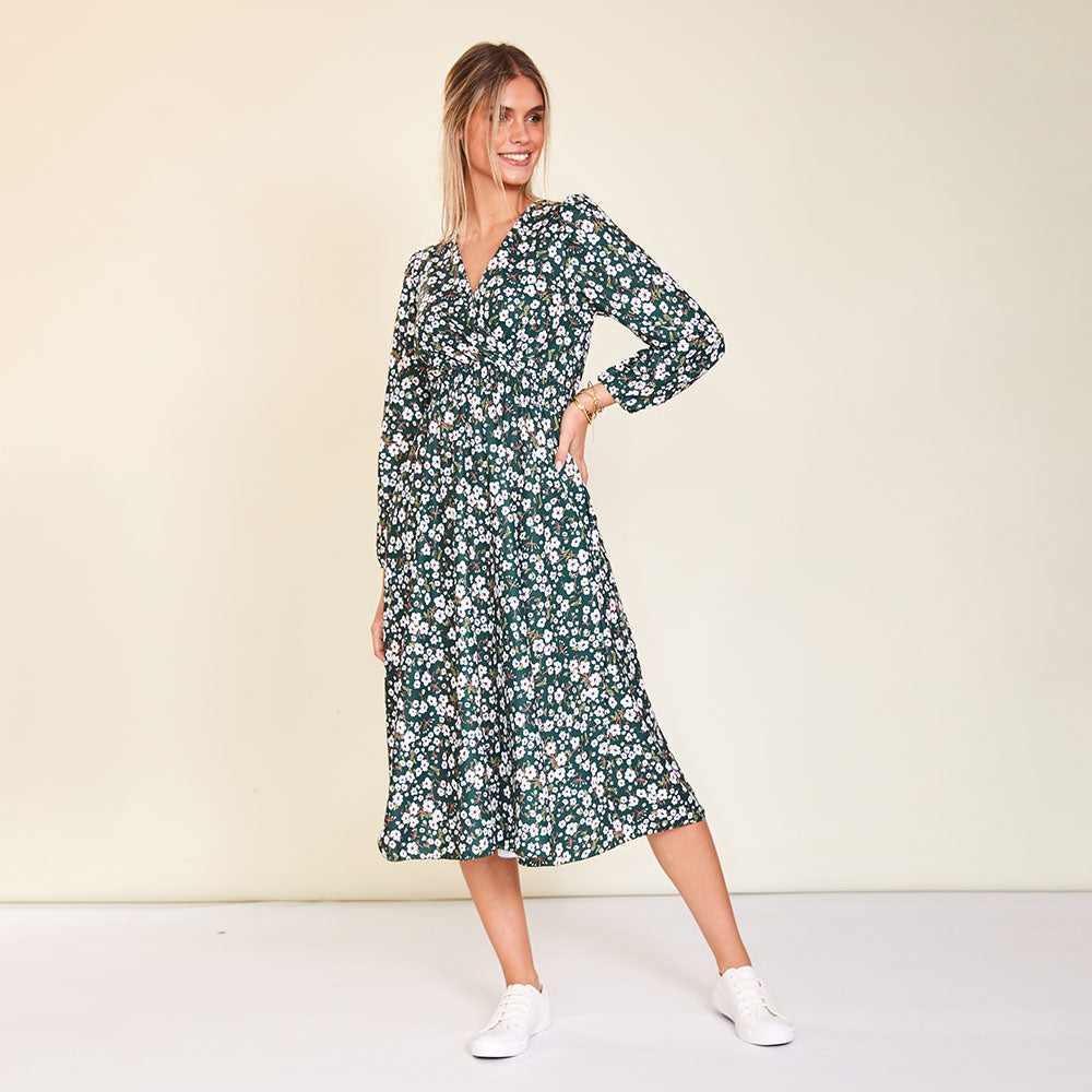 Carrie Dress (Floral Green)