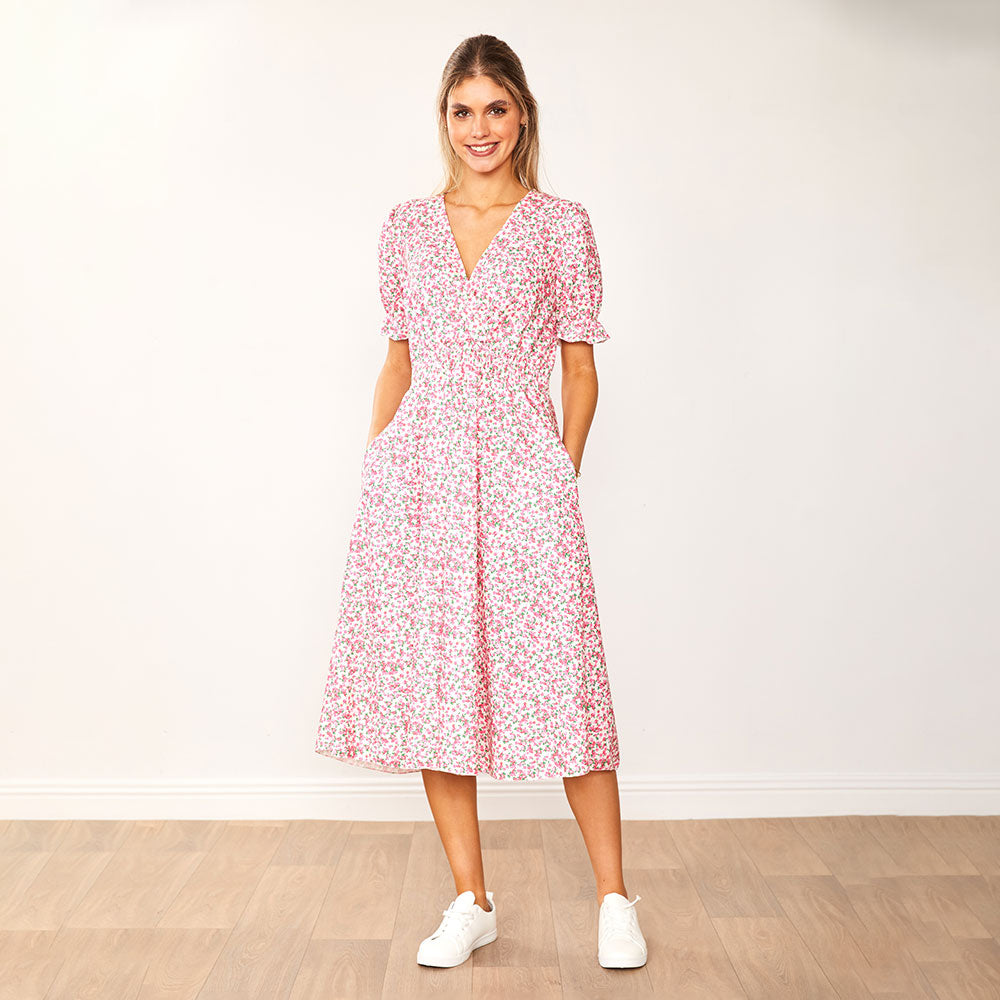 Belle Dress (White Rose) - The Casual Company