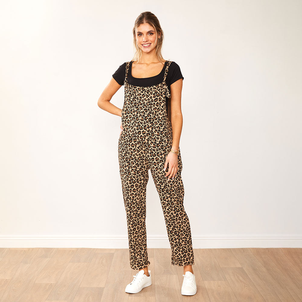 Ashley Dungaree (Leopard) - The Casual Company