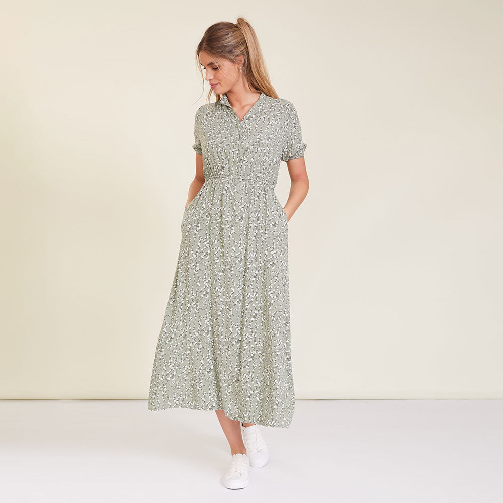 Parker Dress (Khaki Floral)