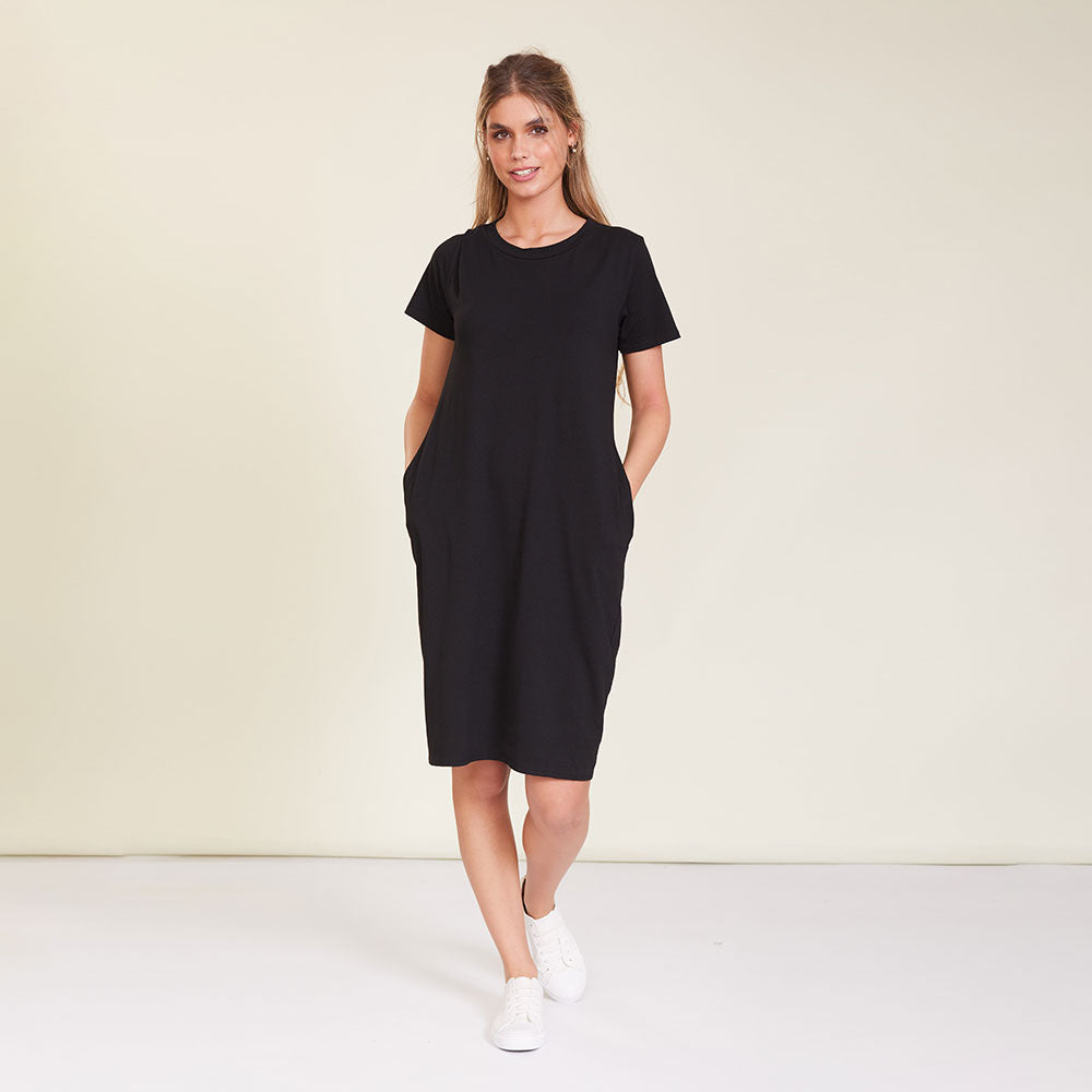 Kinsley T-Shirt Dress (Black)