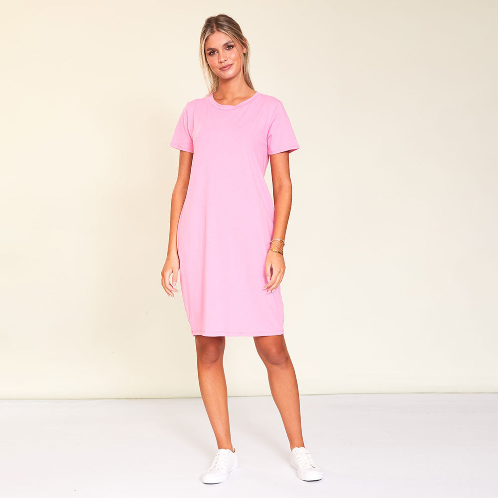 Kinsley T-Shirt Dress (Pink)