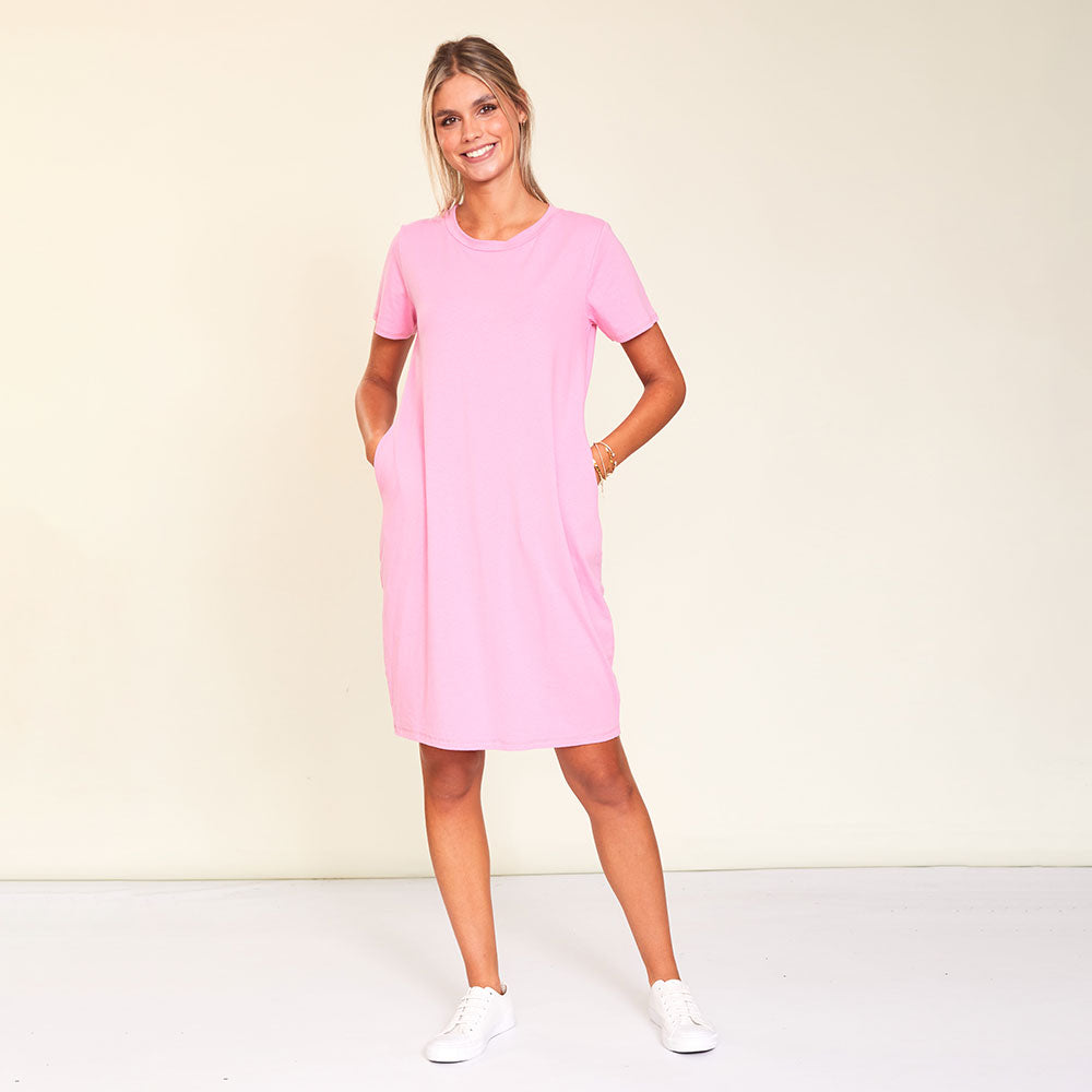 Kinsley T-Shirt Dress (Pink)