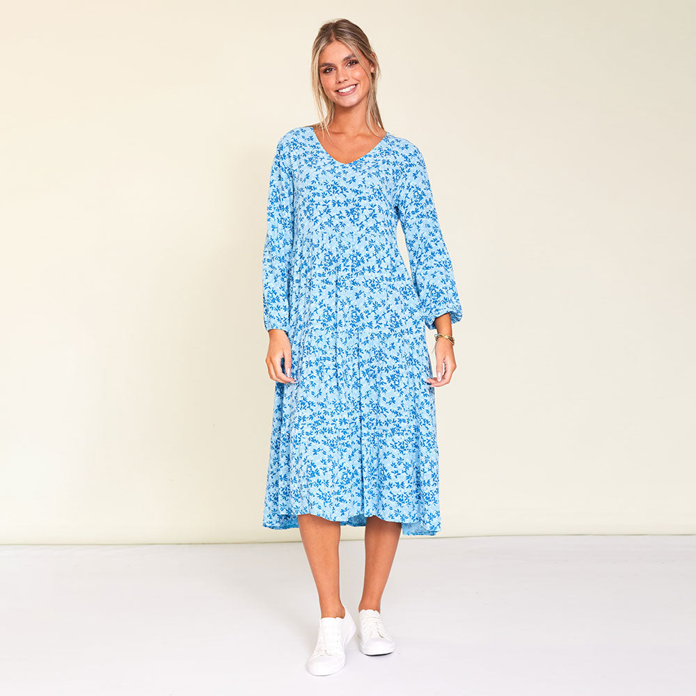 Sofia Dress (Blue Floral)