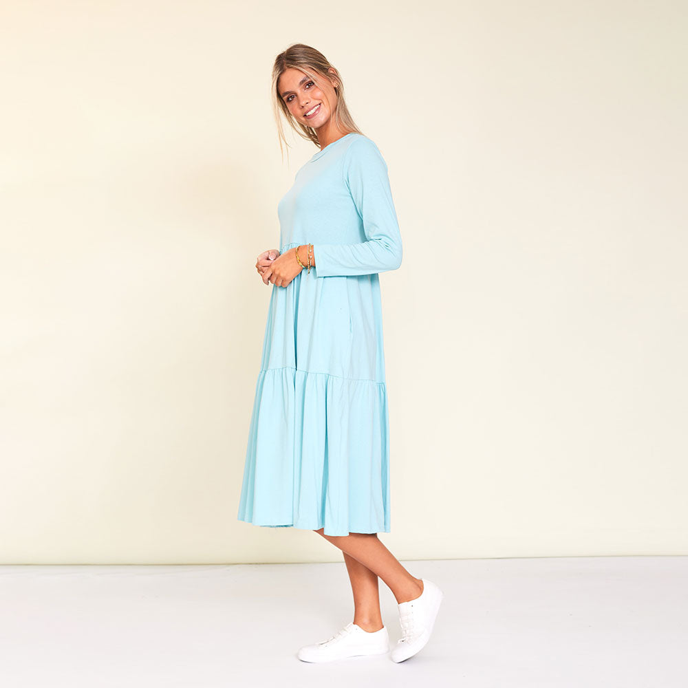 Amber Dress (Aqua) - The Casual Company