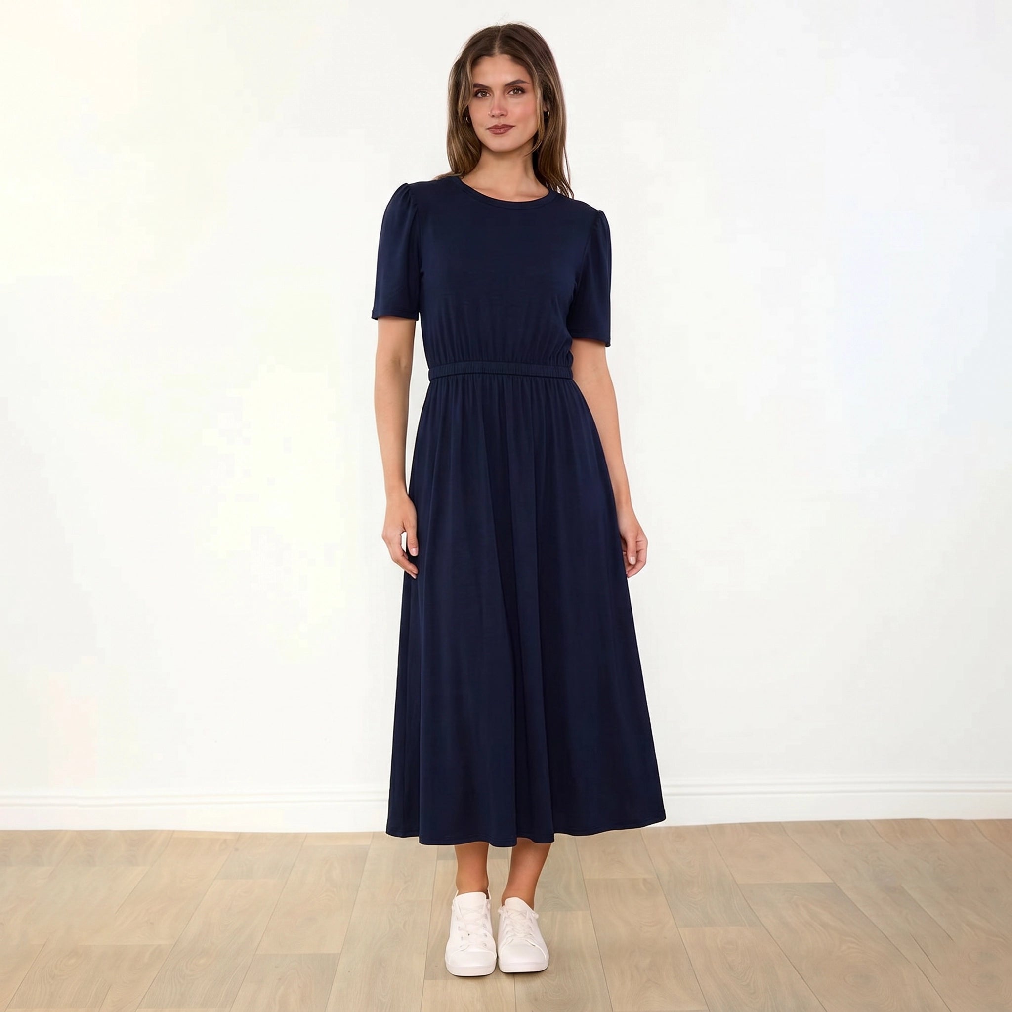 Eilish Dress Navy - Front View
