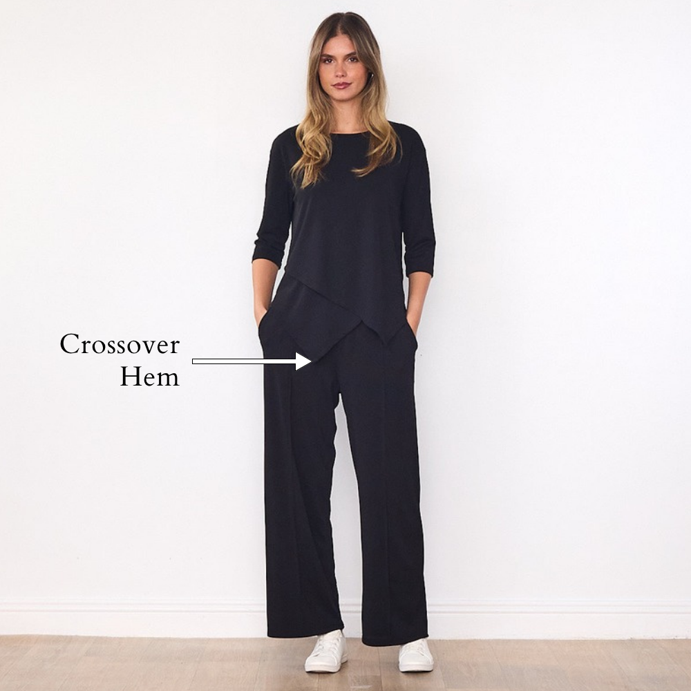 Lily Co-ord (Black) - Crossover Hem
