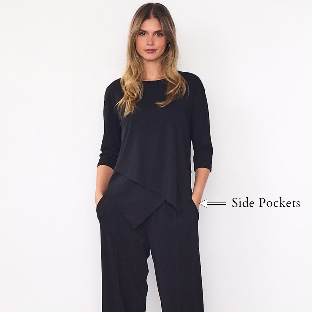 Lily Co-ord (Black) - Side Pockets
