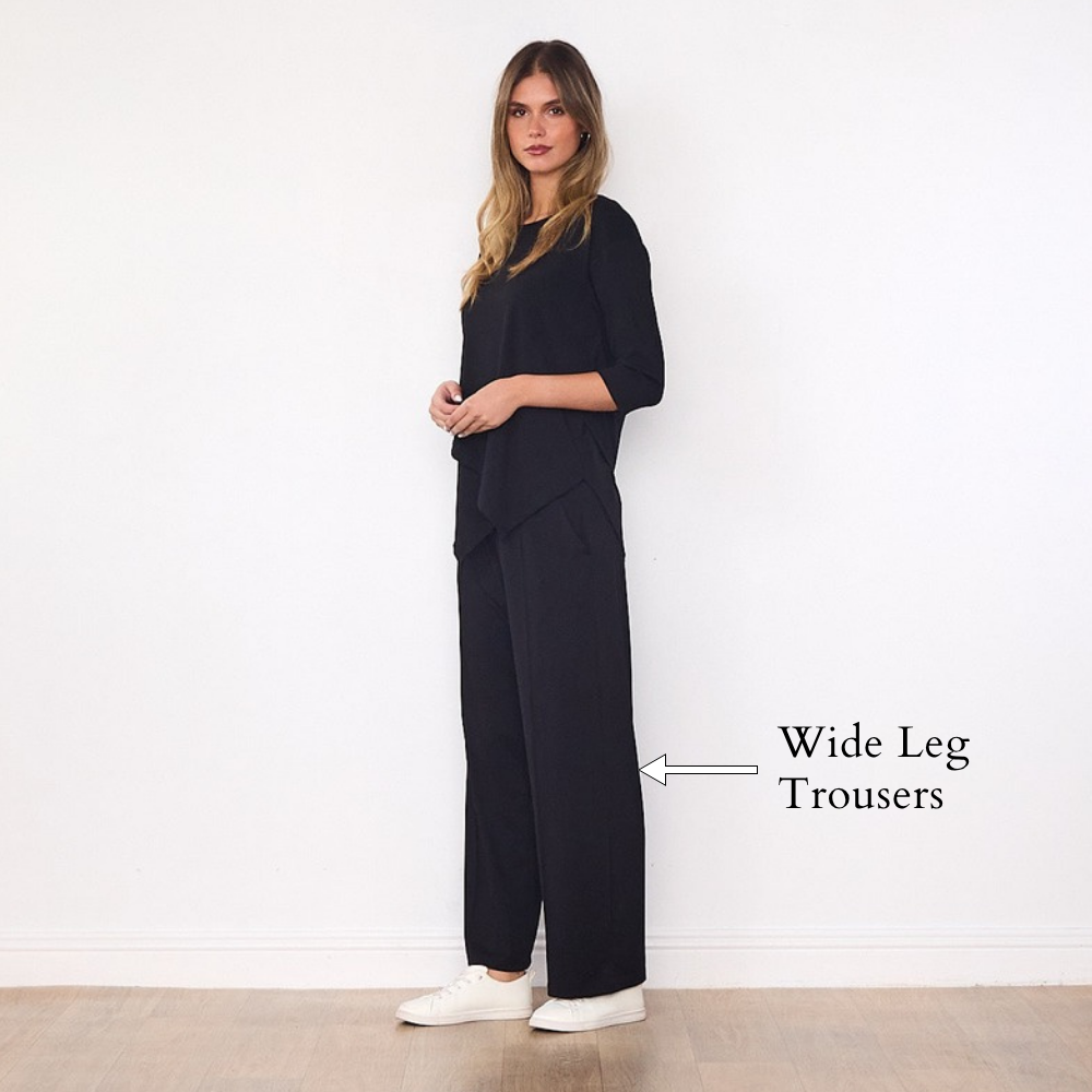 Lily Co-ord (Black) - Wide Leg Trousers