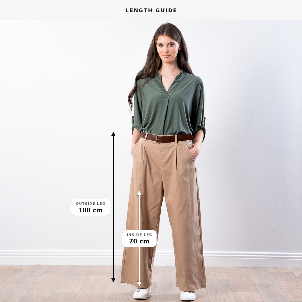 Nora Wide Leg Trousers (Sand)