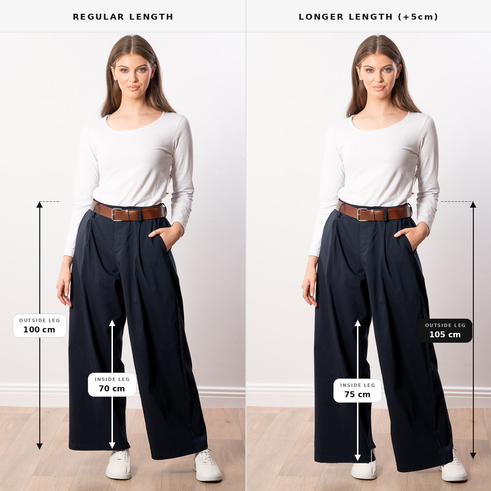 Nora Wide Leg Trousers (Navy)