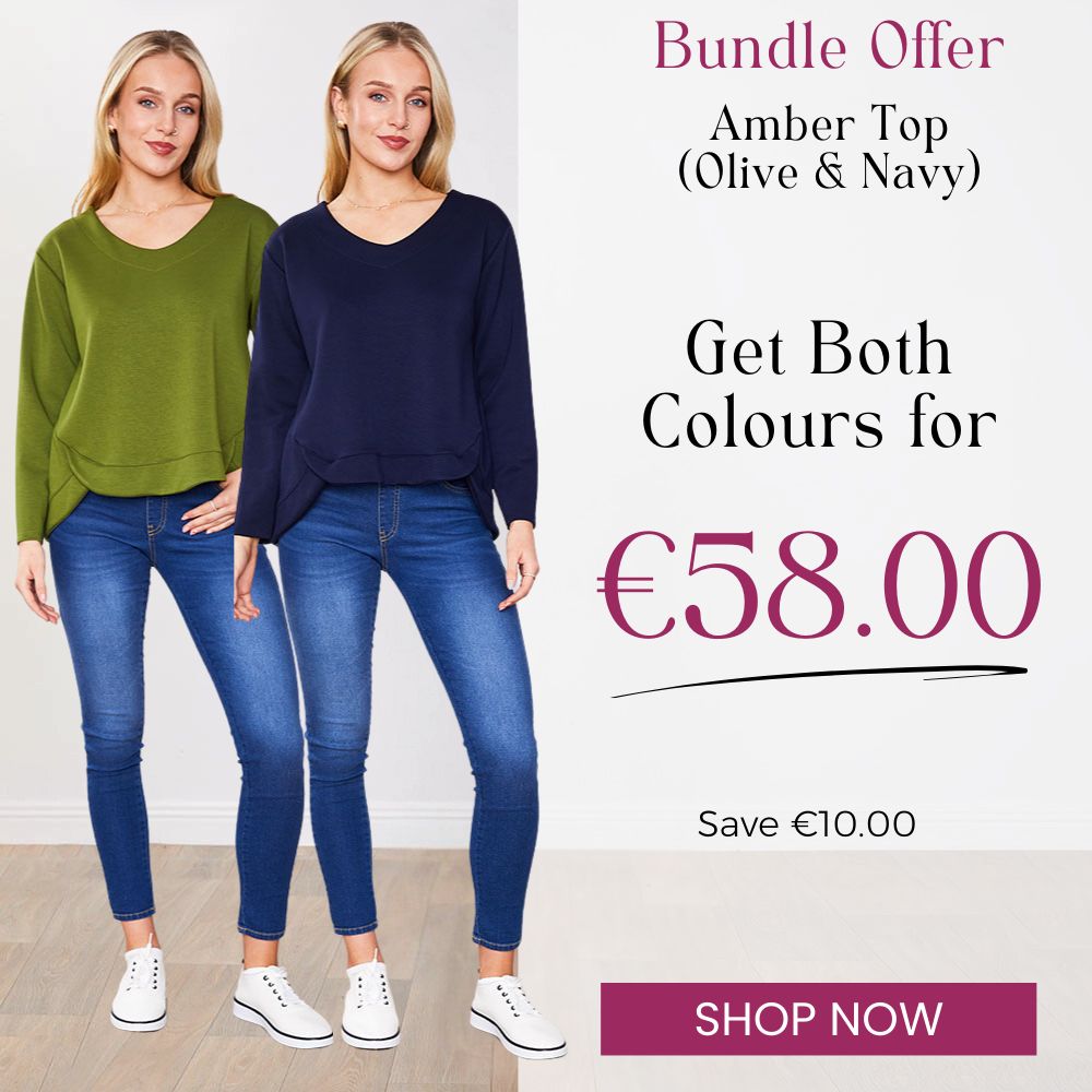 Amber Top olive & Navy (2 for €58)