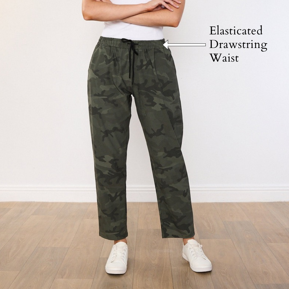 Stella Jogger (Army) - Elasticated Drawstring Waist