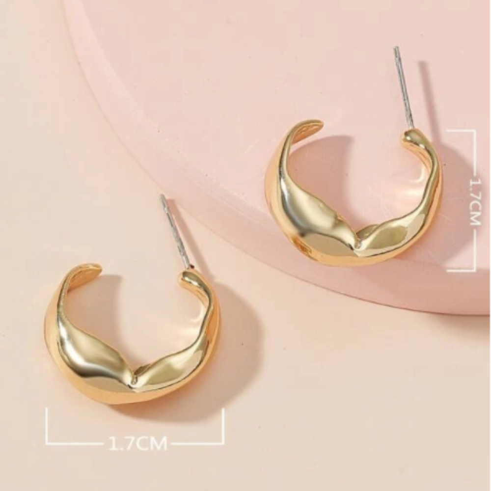 Alloy Hoop Earrings (Gold)