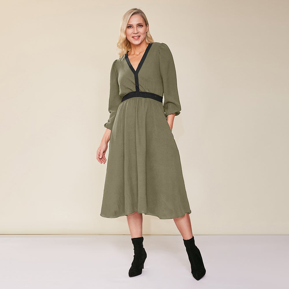 Adelle Dress (Khaki) - The Casual Company