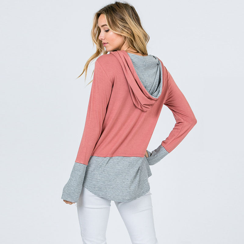 Two Tone Hoody Pink